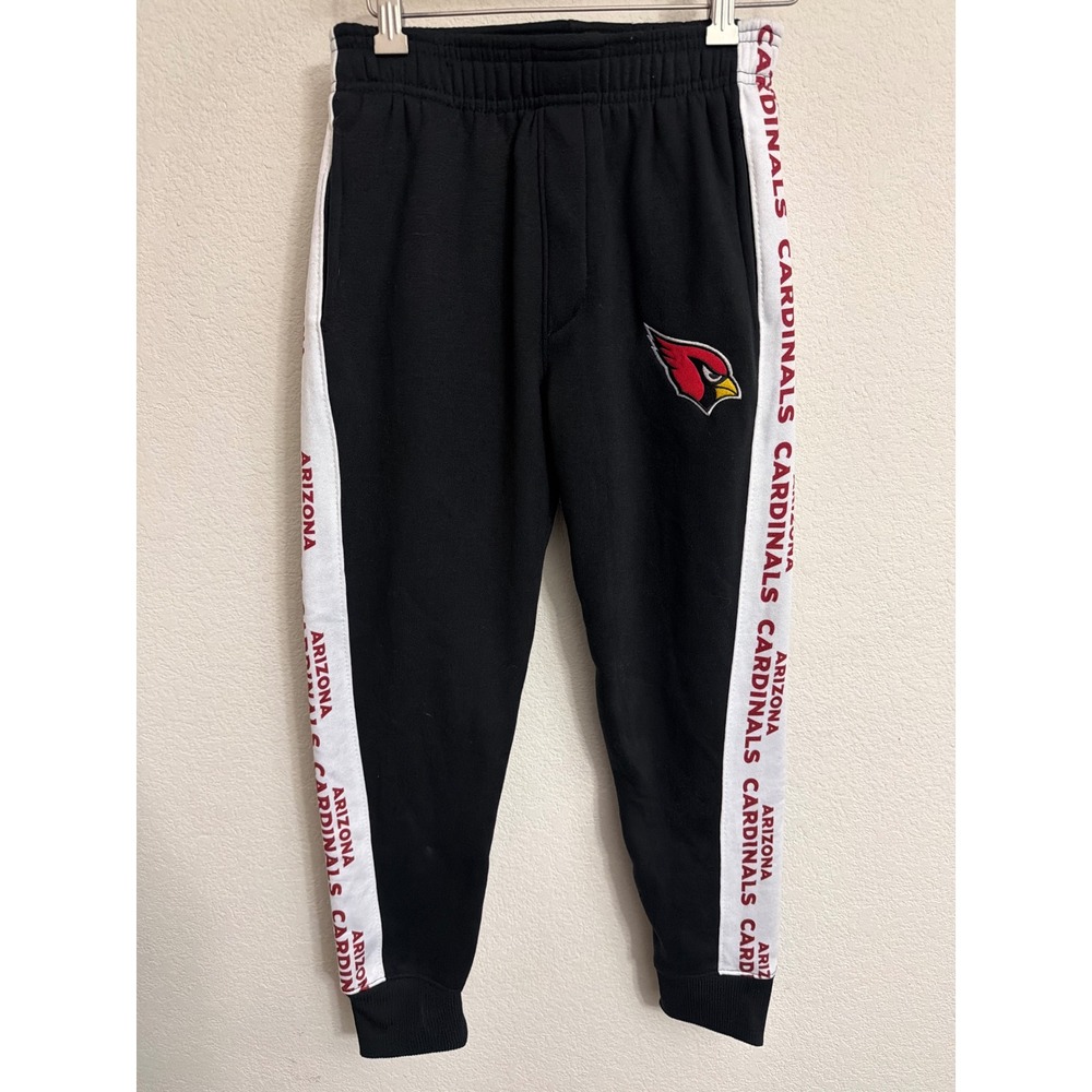 NFL Team Apparel Arizona‎ Cardinals Youth Joggers Black White Stripe 10-12